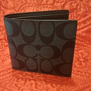 Men's bifold coach wallet.  New without tags. Never ever used